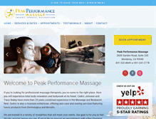 Tablet Screenshot of peakperformancemassage831.com